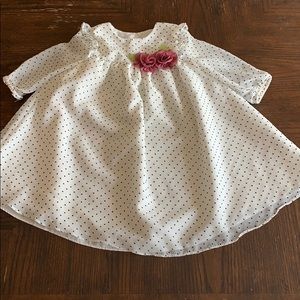 White w/ Black polka dot dress